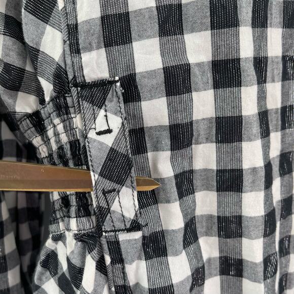 COOGI Shirt Dress Size Large Buffalo Check Plaid W&B Silver Logo Zippers Checked - Picture 5 of 16